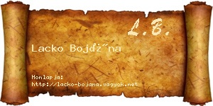 Lacko Bojána névjegykártya