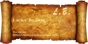 Lacko Bojána névjegykártya